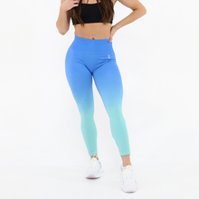 Load image into Gallery viewer, Seamless Leggings, Blue/Mint Ombre