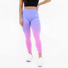 Load image into Gallery viewer, Seamless Leggings, Light Blue/Pink Ombre